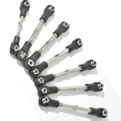 7Pcs Steel Toe Links Kit for Traxxas 1/10 Drag Slash Chevrolet C10 Ford Mustang Bandit XL-5, Replaces 2445, Adjustable Turnbuckles