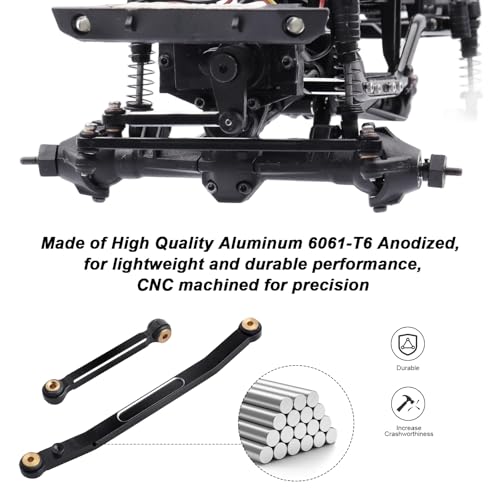 Hobbypark SCX24 Steering Links Aluminum Steering Linkage Set Steering Rod Tie High-Tightening Link for Axial SCX24 Upgrades
