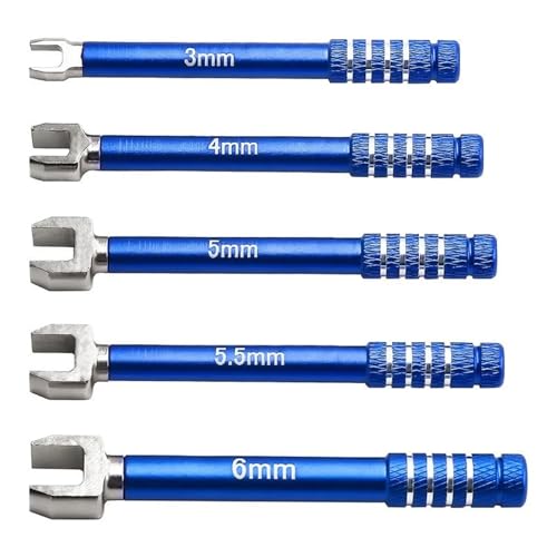 RC Models For D339 Wrench Set Medium Professional RC Carbon Steel Open End Spanner Crawler Car Linkage Tuning Tool Accessory(5PCS-BL) - color: 5pcs-bl