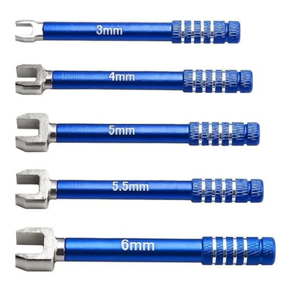 RC Models For D339 Wrench Set Medium Professional RC Carbon Steel Open End Spanner Crawler Car Linkage Tuning Tool Accessory(5PCS-BL) - color: 5pcs-bl