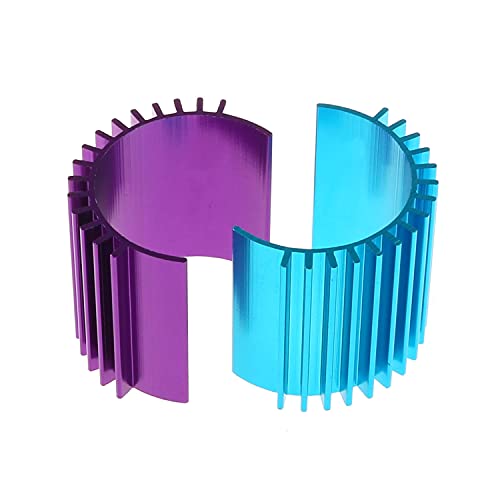 DGZZI 380 Motor Heat Sink 2PCS Aluminium Alloy Heatsink Cooling Fins for RC 370 380 385 390 395 Size Brushed Brushless Motor Purple and Blue
