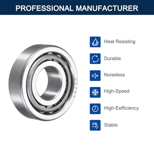 2 Pack 30204 Tapered Roller Bearing Cone and Cup Set | 20mm Bore 47mm OD 15.5mm Cup Width, Chrome Steel Wheel Bearings, ABEC-3 - size: 30204