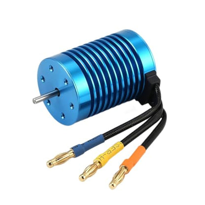 Sensorless Waterproof Brushless Motor – 4P 3000-4370KV 3.17mm Shaft for 1/10 RC Short Course Truck ESC Compatible (3300KV)