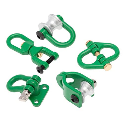 1/10 RC Car Crawler Trailer Towing Shackles - Metal Hooks for SCX10 TRX4 D90 - Upgrade Parts for Rock Climbing Cars - 5Pcs Set Included - Green - color: Green