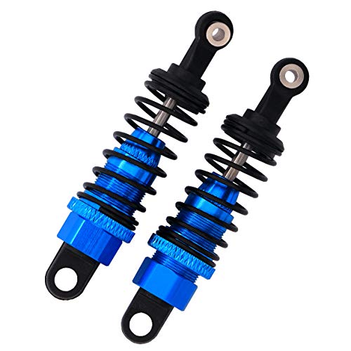 2PCS Alloy Aluminum Shock Absorber Replacement Compatible with WLtoys 1/18 RC Car A949 A959 A969 A979 K929 A959-b A969-b A979-b K929-b Metal Upgrade Accessories (Blue)