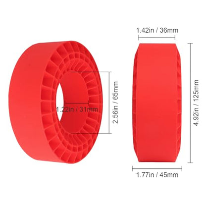 Soft 2.2" Silicone Tire Inserts for RC Crawlers, 4-Pack — Fits 132–134 mm 5.25" OD, 125×45 mm — Waterproof, Sidewall Stabilization, Traction and Climbing Control (Red) - color: Red