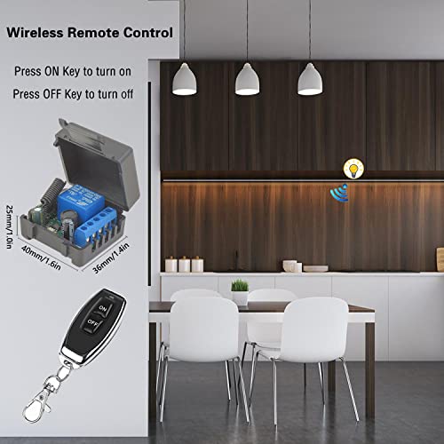 DieseRC Wireless Remote Control Switch 433Mhz 5V 12V 24V 1 Channel Radio Control Relay Receiver with 1 Transmitter Keyfobs Potential-Free Contacts Relay Controller - color: 1 Recever and 1 Transmitter