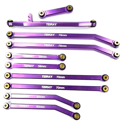 SCX24 Links Upgrades High Clearance RC Crawler Car Steering Rod Tie for SCX24 Gladiator 1/24 RC Crawler Car Axial AXI00005 10PCS (Purple)