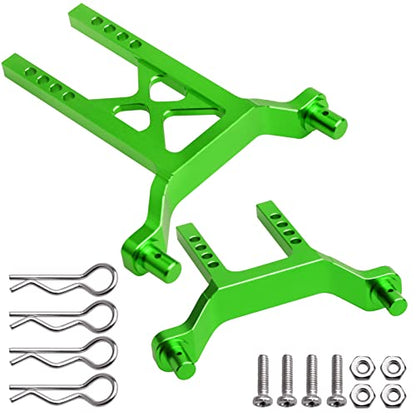 Metal Aluminum Front & Rear Body Mounts Posts for 1/18 Traxxas LaTrax Teton Desert Prerunner SST, Replace Parts 7615 (Green) - color: Green
