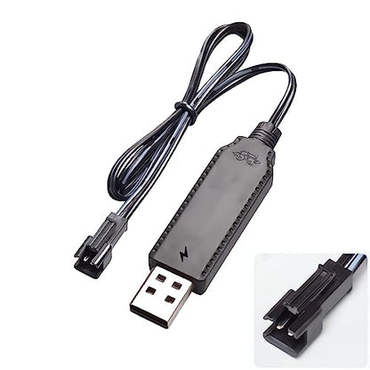 Smart Universal RC Charger Cable with SM-2P Connector Plug for 3.7V 1S Lipo Battery & 3.6V 3S Ni-MH/Ni-CD Battery Pack, Compatible RC Car/Boat/Plane/Drone/Tank/RC Helicopters