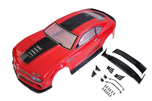 1/10 Scale RC Painted Precut Drift Racing Touring Onroad Car Body Shell Width 190mm with Wing Mirror Accessories (Cam Red) - style: Cam Red