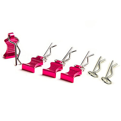 RC Car Body Clips Pins with Pull Taps for 1/8th 1/10th 1/12th Model Car - color: Rose red