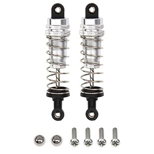 2Pcs Vgoohobby Aluminum Alloy Shock Absorber Damper Suspension Upgrade Parts Compatible with WLtoys 144001 1/14 RC Car Buggy (Silver) - color: Silver