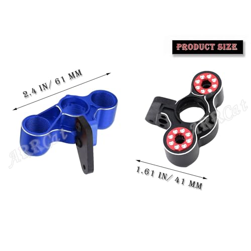 Aluminum Front Steering Knuckles Caster Blocks C-Hubs Upgrades Part for 1/8 Typhon Talion 6S BLX,1/7 Felony Mojave Infraction Limitless Kraton 6S BLX,Replace AR330187 (Black Red) - color: Black Red (Front)