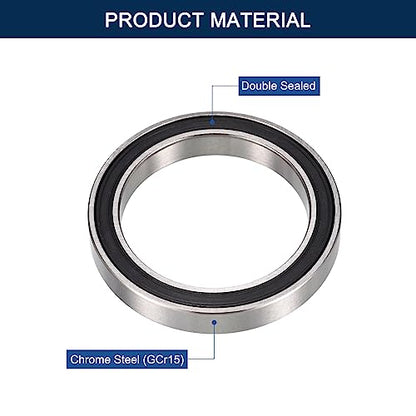 6807-2RS Deep Groove Ball Bearings, ID 35mm x OD 47mm x Width 7mm Double Rubber Sealed Ball Bearing Pre-Lubricated Chrome Steel Z2 Lever 10pcs - size: 6807-2RS 35x47x7mm