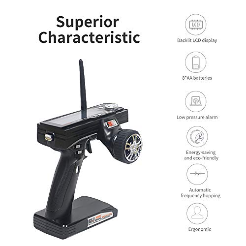 Goolsky Flysky FS-GT3B RC Transmitter 2.4GHz 3 Channel Remote Controller & FS-GR3E Receiver for RC Car Boat