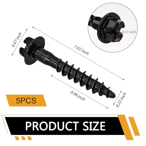 5PCS Air Box Screw, Stainless Steel Air Filter Housing Retaining Bolts, Compatible with Chrysler, Chevrolet, Jeep, Dodge, Pontiac, Air Filter Box Screws Replaces BAS01003, 6509605AA