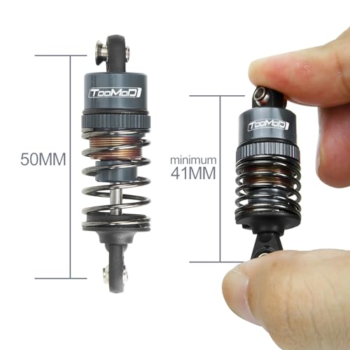 50MM Oil Shock Absorbers Upgrade for 1/10 RC On-Road Cars | Fits Tamiya TT-01/02 / M03-06 / TA05/06 / M05 / M06 - Oil Damper Upgrade - Gray - color: Grey