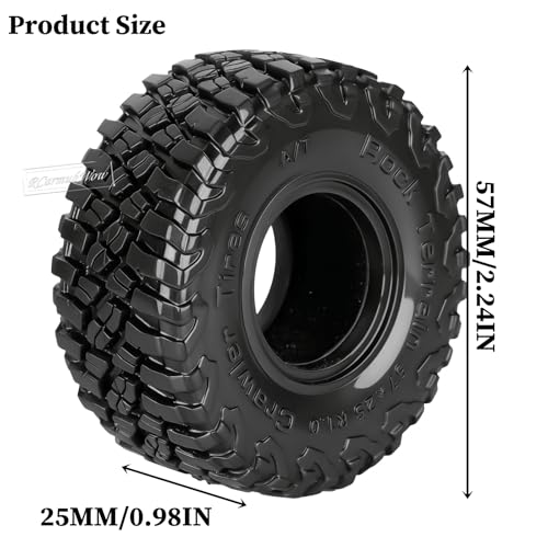 RC 1.0 Beadlock Tires for 1/18 TRX4M / Ascent-18 / SCX24 / FCX24 RC Crawler,1.0 In High Traction High Grip Rubber Tires w/Foam Insert,Style 5 - style: Style5(4pcs)