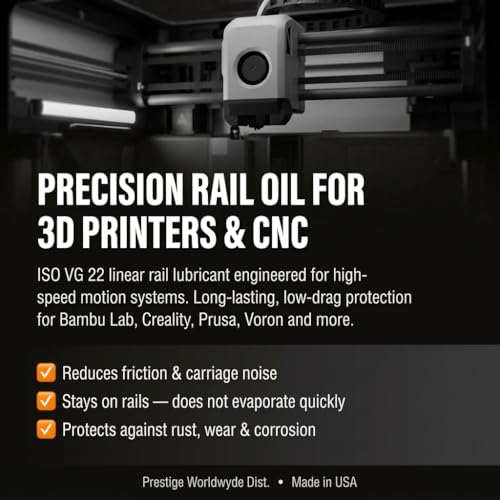 3D Printer Oil 1oz + Grease 3g (Multiple Sizes Avail.) Prestige Rail Pro_ISO VG 22-Linear Rail Lubricant *USA* 30ml Needle Tip–Compatible w/Bambu Lab_Creality_Prusa - size: 30ML /1 FL OZ