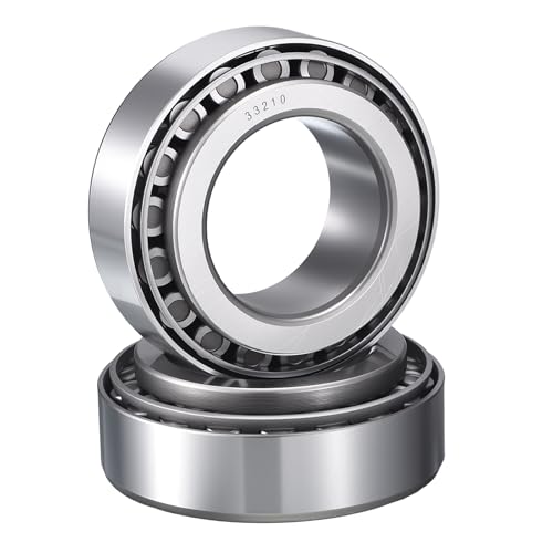 2 Pack 33210 Tapered Roller Bearing Cone and Cup Set | 50mm Bore 90mm OD 32mm Cup Width, Chrome Steel Taper Bearings Set, ABEC-3 - size: 33210