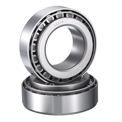 2 Pack 33210 Tapered Roller Bearing Cone and Cup Set | 50mm Bore 90mm OD 32mm Cup Width, Chrome Steel Taper Bearings Set, ABEC-3 - size: 33210