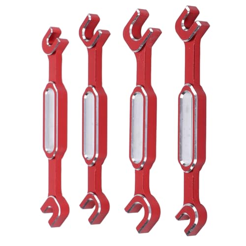 4PCS RC Turnbuckle Wrench, Turnbuckle Nut Ball Joint Remover Aluminum Alloy RC Repair Tool Set with 3.0 3.2 3.5 3.7 4.0 5.0 5.5 6.0mm (Red)