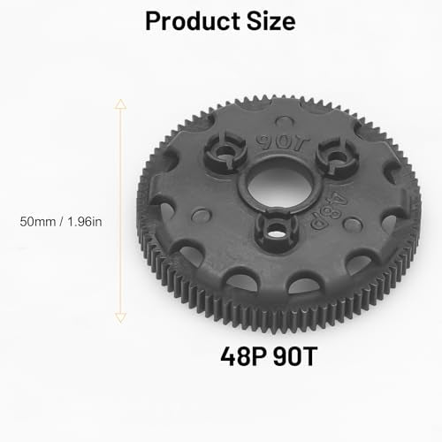 daitoku 48P 90T Spur Gear Transmission Gears RC Upgrade Parts 5Pcs for 1/10 Slash 2WD Rustler Stampede Bandit VXL XL-5 - size: 48P 90T