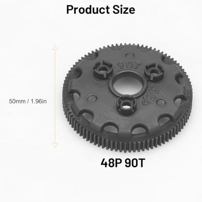 daitoku 48P 90T Spur Gear Transmission Gears RC Upgrade Parts 5Pcs for 1/10 Slash 2WD Rustler Stampede Bandit VXL XL-5 - size: 48P 90T