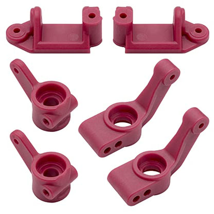 OGRC Plastic Caster/Steering Block Rear Stub Axle Carriers for Slash 2WD | L&R Wheel Steering Kit for 1/10 Traxxas Slash Stampede Rustler 2WD #3632 #3736 #3752 - color: Red