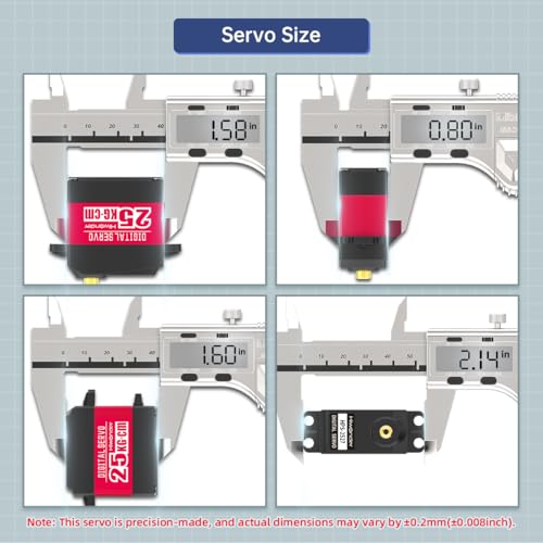 25KG RC Servo High Torque Servo Motors, Waterproof Full Metal Gear Steering Servo for RC Car Robotic Arms Robot DIY, Digital Servo with 25T Servo Horn, Control Angle 270° - style: 25KG-270°