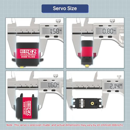 25KG RC Servo High Torque Servo Motors, Waterproof Full Metal Gear Steering Servo for RC Car Robotic Arms Robot DIY, Digital Servo with 25T Servo Horn, Control Angle 270° - style: 25KG-270°