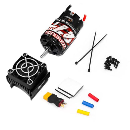 550 Brushed Motor 27T & Heatsink Combo for 1/10 RC Car TRX4 TRX6 Redcat Axial SCX10 SCX10II AXI03007 JL 90046 RC4WD D90 and 1/6 Jeep Willys 1941 MB Military Truck - size: 27T Motor&Heatsink Combo