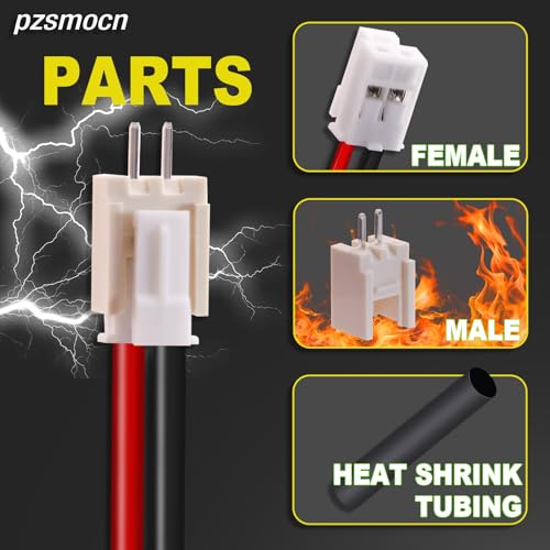 20 Sets/80 Pcs JST HY 2.0mm 2 Pin 22AWG Silicone Connector Kit | Premium Automotive Wiring, Heavy Duty Terminals, Reliable Circuit Board, High Temperature Housing, Easy Project Assembly - size: 2-Pin, style: JST-HY