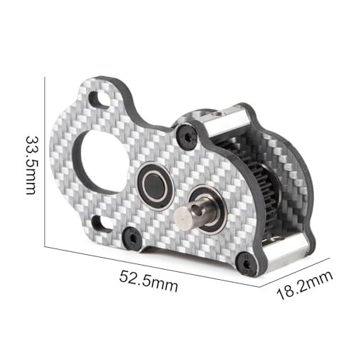 Performance Carbon Fiber Portal Transmission Gearbox for 1/10 RC Crawlers | 3:1 Gear Ratio, 36T 48P Spur Gear, White Carbon Case, Titanium Output Shafts, with Aluminum Axial 3 Gear Adapter Plate
