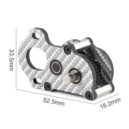 Performance Carbon Fiber Portal Transmission Gearbox for 1/10 RC Crawlers | 3:1 Gear Ratio, 36T 48P Spur Gear, White Carbon Case, Titanium Output Shafts, with Aluminum Axial 3 Gear Adapter Plate