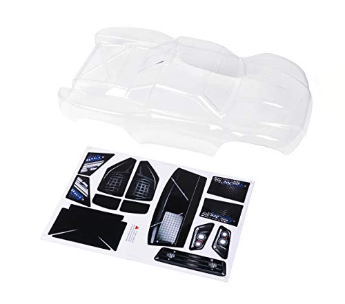 Compatible Custom Body Clear Unpainted with Stickers Replacement for 1/10 Scale RC Car or Truck (Truck not Included) SS-C-02