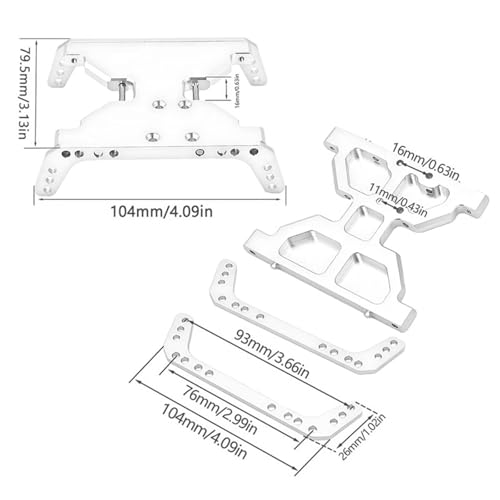 RC Cars Crawler Parts Compatible with Axial for Scx10 for Capra 1.9 for UTB Upgrade Parts Aluminum for Chassis Skid Plate Transmission Plate 1/10 RC Crawler