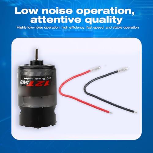 Brushed Motor, Low Noise High Torque 550 RC Motor for Off Road Crawler RC Car Enthusiasts and Hobbyists