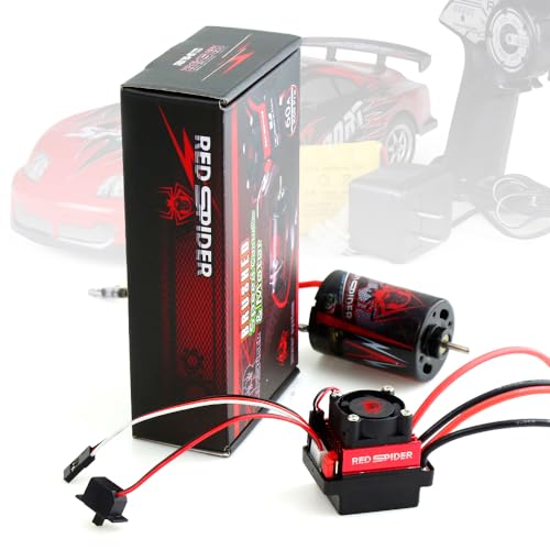 REDSPIDER 23T 540A Brushed Motor and 60A ESC Brushed Motor ESC Combo, Dual Mode BEC 2A / 6V Fit for 1/10 RC Crawler Car Trx4 Trx6 Axial SCX10 II III Redcat Gen7 Gen8 V2 RC4WD D90 (ESC and Motor)