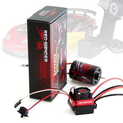 REDSPIDER 23T 540A Brushed Motor and 60A ESC Brushed Motor ESC Combo, Dual Mode BEC 2A / 6V Fit for 1/10 RC Crawler Car Trx4 Trx6 Axial SCX10 II III Redcat Gen7 Gen8 V2 RC4WD D90 (ESC and Motor)