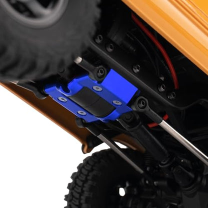FCX18 Aluminum Center Frame Brace Transmission Skid Plate Mount | RC Car Gearbox Mount Compatible with FMS FCX18 LC80 1/18 RC Crawler Car Upgrades (Blue) - color: Blue
