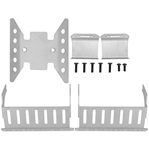 Scx10 Skid Plate Axial Scx10 Iii Base Camp Brass Diff Cover 5pcs Set Stainless Steel Axle Protective Plates Bottom Chassis Armor for Axial Scx10 Iii Axi03007 Rc Crawler