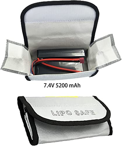 2PCS 185x75x60mm Small Lipo Battery Safe Bag Fireproof Explosionproof for Lipo Battery Pack Storage Charging Transport, Home Office Travel Fireproof Safe Storage Pouch - size: 185*75*60mm