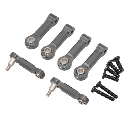 Metal Fixed Upper Swing Arm and Pull Rod Suspension Linkage Aluminum Alloy CNC Upgrade for Wl 284131 284161 284010 K989 K969 K979 K999 P929 P939 1/28 RC Car (6PCS) (Titanium) - color: Titanium