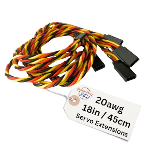 20awg Twisted Servo Extension Cable - 100 Strands for RC Vehicles, Drones, E-Bikes - 6 Lengths / 5 Wires per Pack (45CM / 18in / 1.5ft) - style: 45CM / 18in