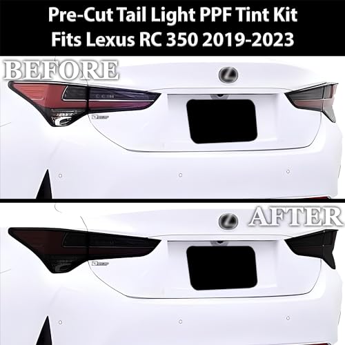 BOGAR TECH DESIGNS Rear Taillight Tail Light Tint Kit PPF Compatible with Lexus RC 2019-2025, Dark Smoke - color: Dark Smoke, size: REAR KIT