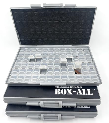 3pcs AideTek BOXALL72 SMD SMT Resistor Capacitor 1206 0805 0603 Box Organizer Craft Beads Storage 72 Compartments on Each Box - style: 3BOXALL72
