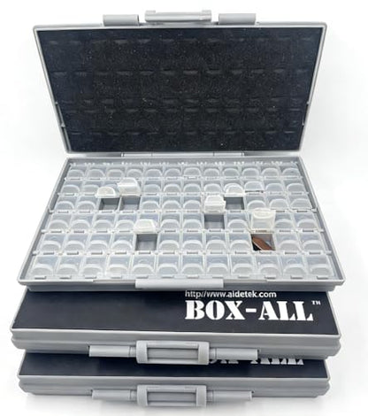 3pcs AideTek BOXALL72 SMD SMT Resistor Capacitor 1206 0805 0603 Box Organizer Craft Beads Storage 72 Compartments on Each Box - style: 3BOXALL72