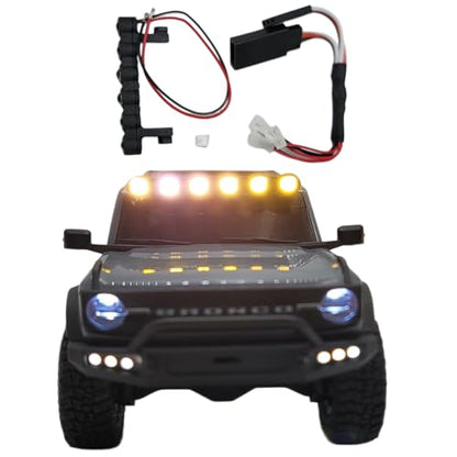 RC Car LED Roof Light Bar for Axial SCX30 1/30 Ford Bronco (Yellow Round Light Bar) - color: Yellow Round Light Bar